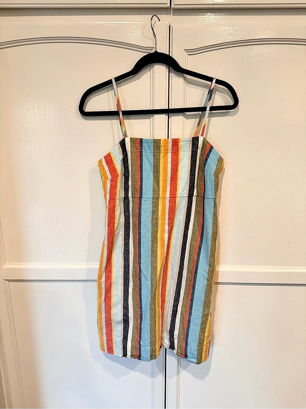 new day Striped Cutout Mini Dress in Blue Size Small never worn